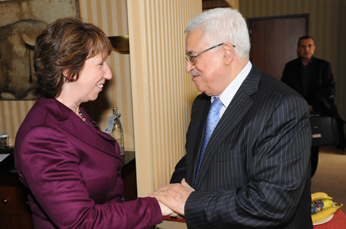 الرئيس يجتمع مع آشتون في ستراسبورغ