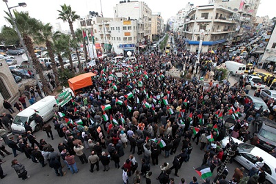 مسيرة برام الله منددة بالعدوان الإسرائيلي على قطاع غزة