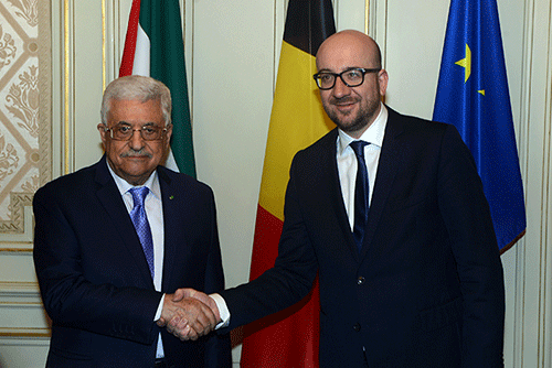 الرئيس يطلع رئيس وزراء بلجيكا على تطورات القضية الفلسطينية