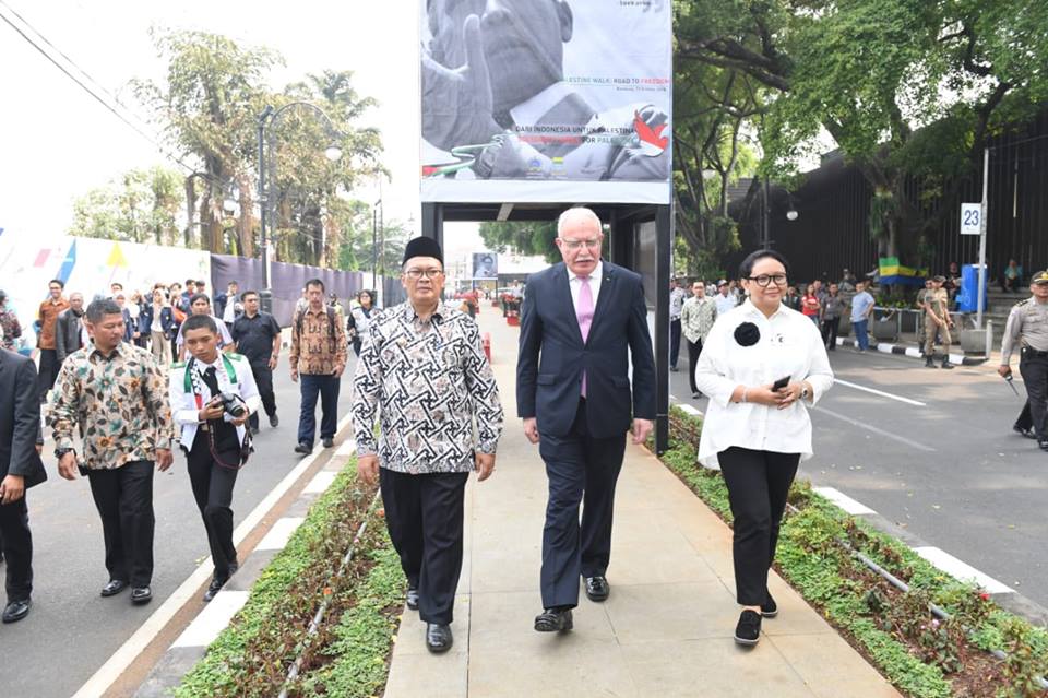 المالكي ونظيرته الاندونيسية يتقدمان مسيرة حاشدة في اندونيسيا دعماً لفلسطين