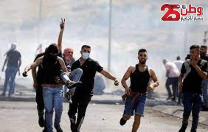 اصابة أربعة مواطنين خلال مواجهات مع الاحتلال في بيتا