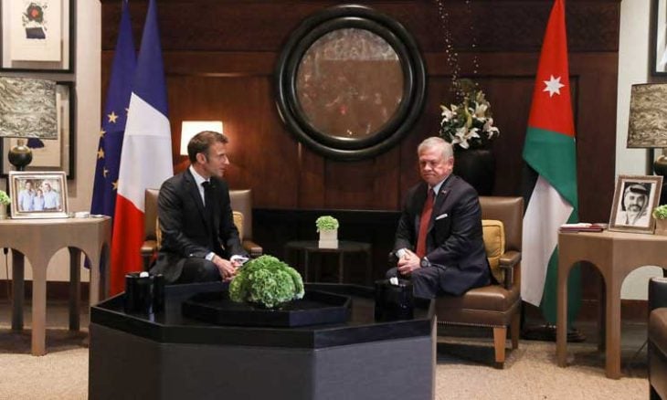 العاهل الأردني للرئيس الفرنسي: وقف العدوان على غزة ضرورة قصوى وعلى العالم أن يتحرك