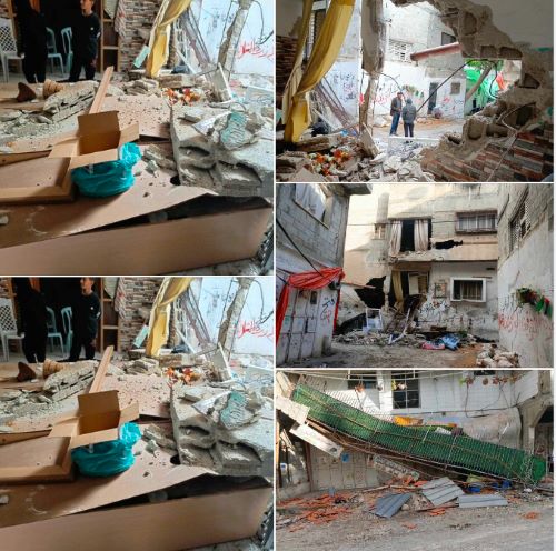 الاحتلال يواصل عدوانه على مخيم نور شمس: إصابتان واعتقالات وقصف منزل وتدمير ممتلكات