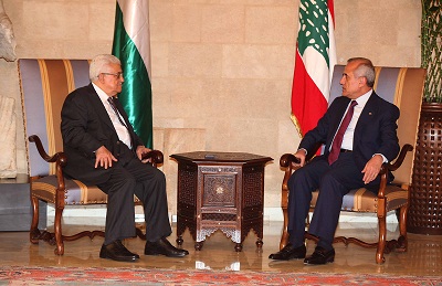 الرئيس يبحث مع نظيره اللبناني التوجه للأمم المتحدة