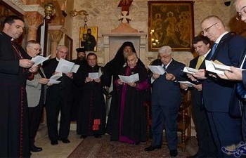 الرئيس يشارك بحفل استقبال أقامته بلدية بيت لحم لمناسبة أعياد الميلاد