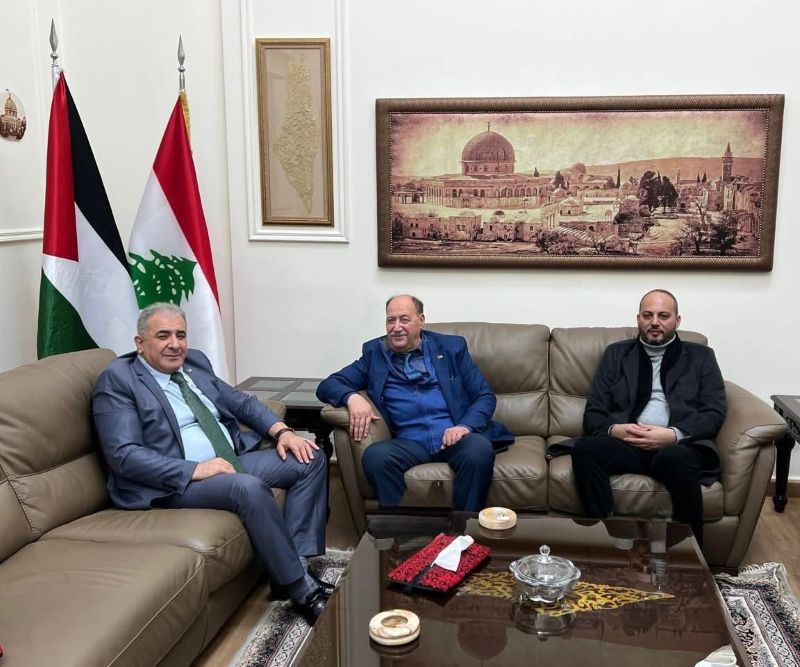 سفير دولة فلسطين في لبنان يستقبل أمين سر المكتب السياسي لجبهة التحرير الفلسطينية